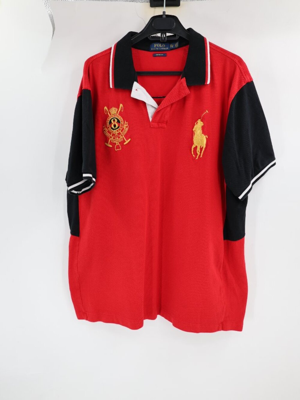 Polo Ralph Lauren Polo Shirt Mens 2XL Custom Fit Big Pony Embroidered #8 Red